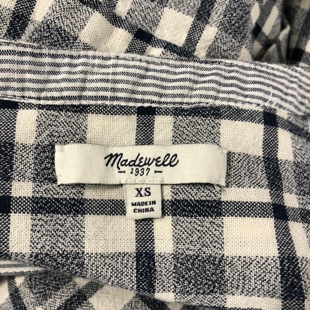 Madewell Collarless Messenger Shirt Dossier Plaid - Picture 4 of 6